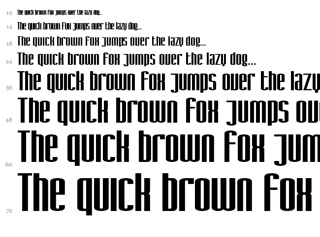 SF Iron Gothic font waterfall